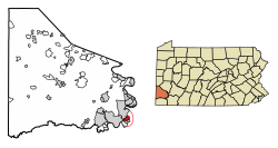 Location of West Brownsville in Washington County, Pennsylvania.