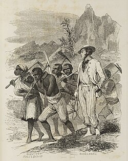 Slaves going to work in Bourbon island (La Réunion)