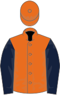 Orange, dark blue sleeves
