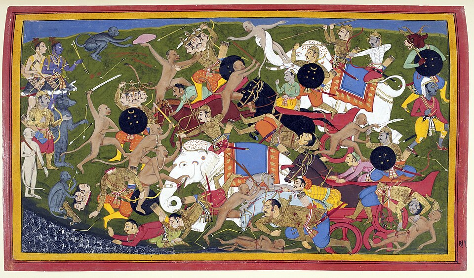 Battle at Lanka, Ramayana, by Sahibdin