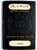 1949 Dominion of New Zealand passport