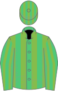 Emerald green and light green stripes