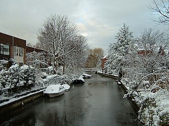 A Dutch canal in winter.