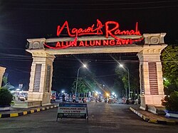 Night view of Ngawi square (alun-alun)