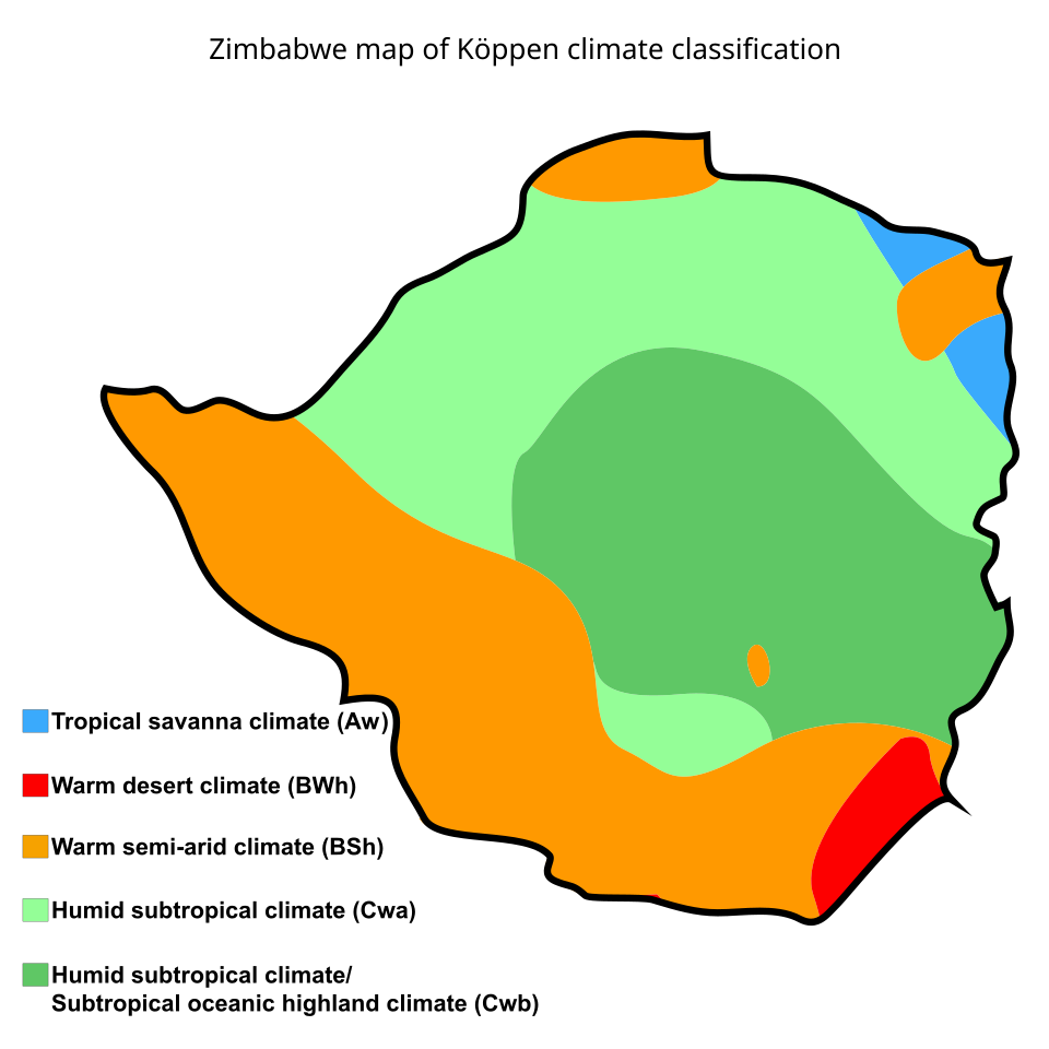 File:Zimbabwe map of Köppen climate classification.svg