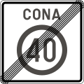 III-30End of maximum speed limit zone (40 km/h).