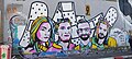 Mural of (from left to right) Amit Mann, Ben Shimoni, Awad Darousha, and Aner Shapira, civilian heroes of October 7.