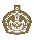 Crown flanked by wreaths