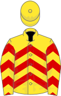 Yellow, red chevrons, yellow cap