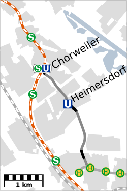 Map of the Chorweiler extension