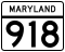 Maryland Route 918 marker