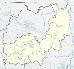 Mapa konturowa powiatu opatowskiego, na dole po lewej znajduje się punkt z opisem „Krzyżtopór”