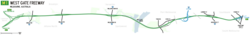 Map of the West Gate Freeway, west of Melbourne