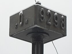 The "Zero Kilometer" kilometer marker at Yaroslavsky Station in Moscow indicates the length of the Trans-Siberian Railway—the distance from Moscow to Vladivostok.
