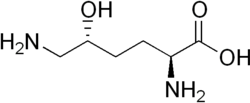 2D representation of the chemical structure of hydroxylysine .