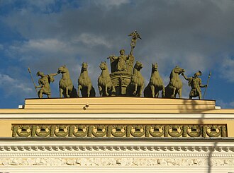 Sculptural composition on the arch of the General Staff Building