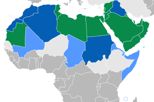 Arabic is the majority language across the Maghreb (Mauritania, Morocco, Algeria, Western Sahara, Tunisia, and Libya) and Mashriq (Egypt, Sudan, Palestine, Lebanon, Jordan, Syria, Saudi Arabia, Iraq, Kuwait, Bahrain, Qatar, Yemen, Oman, and the United Arab Emirates). All the aforementioned countries, except for Western Sahara, Morocco, Algeria, Sudan, and Iraq, where Arabic is a co-official language, have Arabic as the sole official language. In addition, Mali, Chad, Eritrea, Djibouti, Somalia, and Comoros have Arabic as a co-official language, and it is a minority language. Senegal, Niger, South Sudan, Ethiopia, Israel, Turkey, and Iran have sizeable Arabic-speaking minorities, but Arabic is neither an official or co-official language in these locations.