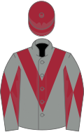 Grey, maroon chevron, diabolo on sleeves, maroon cap