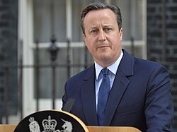 David Cameron announcing his resignation as prime minister