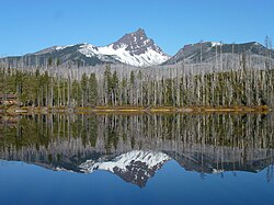Three Fingered Jack from across Round Lake