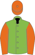 Light Green, Orange sleeves and cap