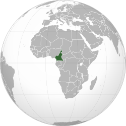 Location of Cameroon on the globe.