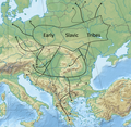 Migration of Early Slavs (550-650 AD)