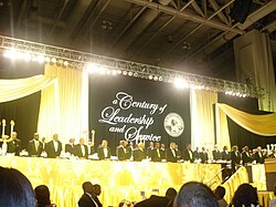 Alpha Phi Alpha Board members at Marriott Wardman Park in Washington, DC. for the centennial banquet.