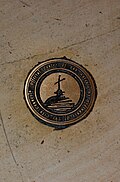 Marker for official center of City of San Antonio marker, inside the cathedral