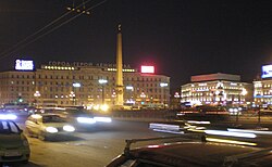 Vosstania Square and Oktyabrskiy hotel (hotel of the October Revolution, before 1922: the Northern hotel)