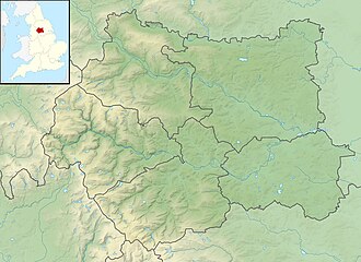 Relief map of West Yorkshire