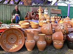 A selection of painted ceramics for sale