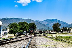 Havelian railway station platform and tracks in Abbottabad District