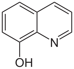 Skeletal formula of 8-hydroxyquinoline