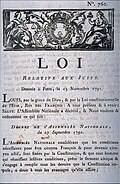 Law proclaiming the Emancipation of the Jews (1791)