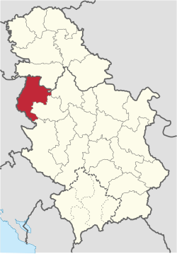 Location of district in Serbia