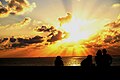 Sightseers watching the sunset at Fugui (2015)
