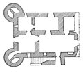 Layout of the Guzara palace from "I Castelli di Gondar,"  Monti della Corte (1938)