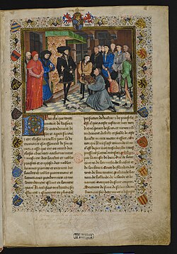 Jean Wauquelin presenting his 'Chroniques de Hainaut' to Philip the Good, c. 1448