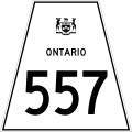 Highway 557 marker