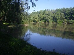 Tisa River in Tivadar, Hungary.