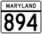 Maryland Route 894 marker