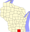 State map highlighting Rock County