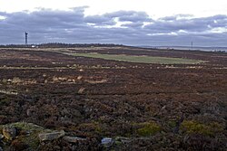Take off and landing area for motorised model aircraft on Harden Moor near to Keighley in West Yorkshire