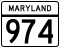 Maryland Route 974 marker