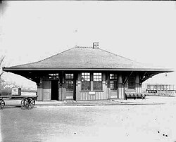 The former Erie Railroad station in Falconer, a village within Ellicott