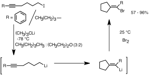 A sample stereoselective intramolecular carbolithiation reaction