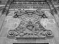 Sacred heart sculpted on the façade of the Church of La Compañía, Quito.