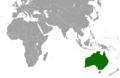 Location map for Australia and North Macedonia.