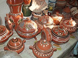 A collection of painted ceramics